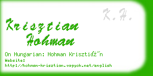 krisztian hohman business card